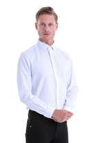 Comfort Fit Cotton Blend White Dress Shirt - MIB