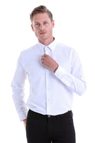 Comfort Fit Cotton Blend White Dress Shirt - MIB