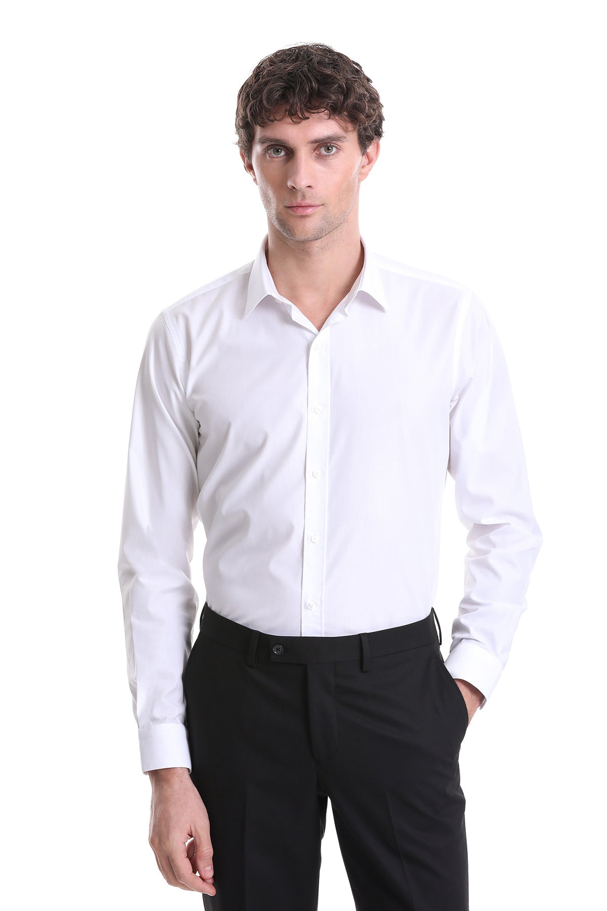 Comfort Fit Cotton White Casual Shirt - MIB