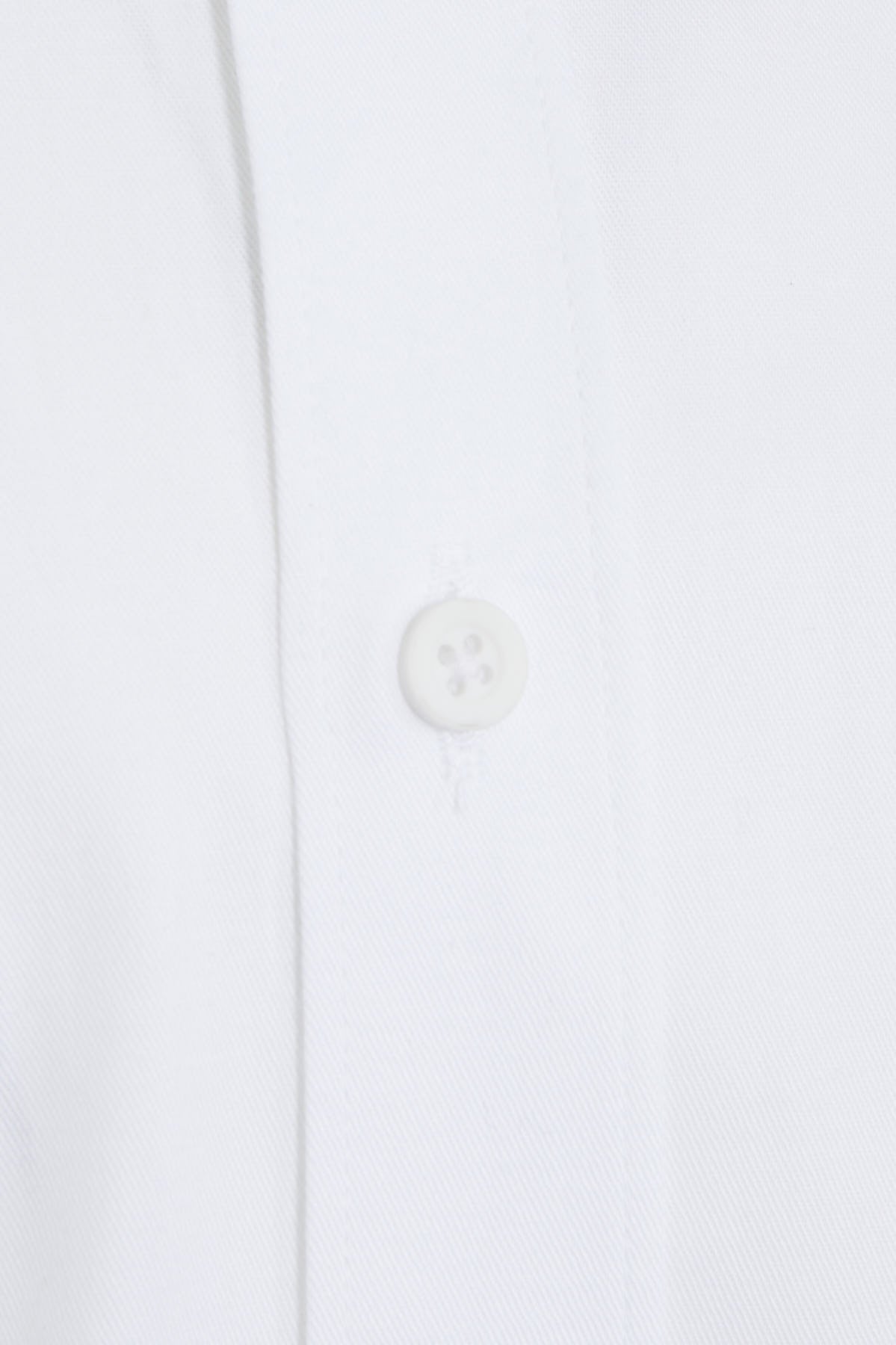 Comfort Fit Double Chest Pocket Cotton White Casual Shirt