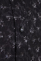 Comfort Fit Floral Printed Cotton Black Casual Shirt - MIB