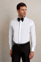 Comfort Fit French Cuff Cotton Black Tuxedo Shirt - MIB