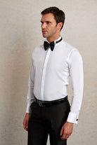 Comfort Fit French Cuff Cotton Black Tuxedo Shirt - MIB