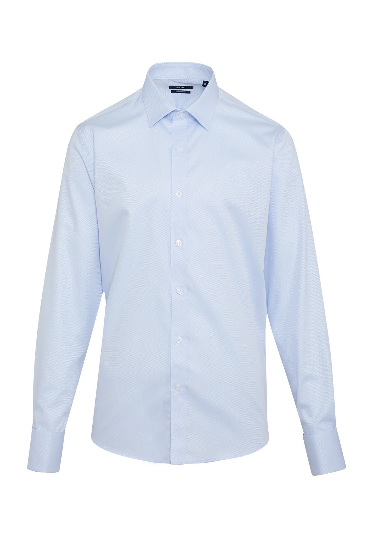 Comfort Fit French Cuff Cotton Light Blue Dress Shirt - MIB