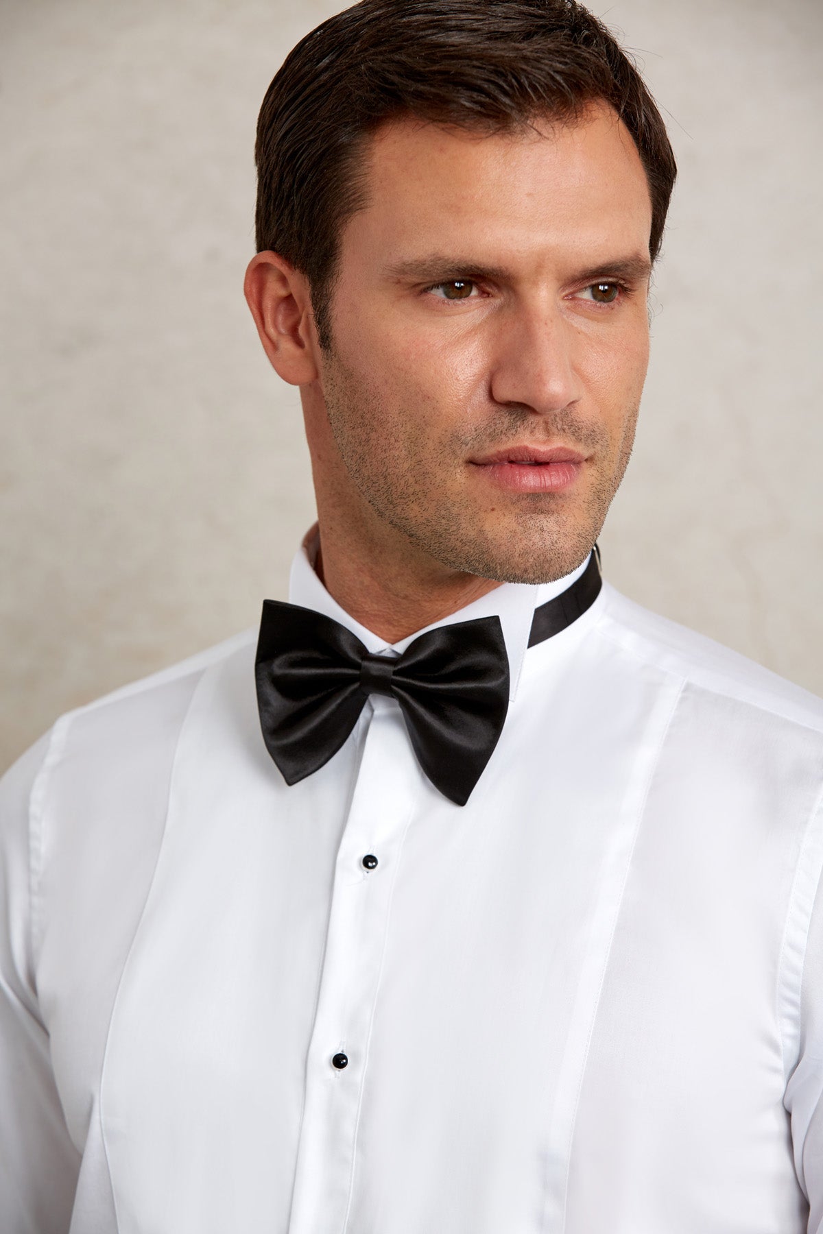 Comfort Fit French Cuff Cotton White Tuxedo Shirt - MIB