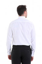 Comfort Fit Italian Spread Collar Cotton White Dress Shirt