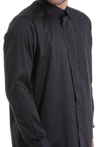 Comfort Fit Long Sleeve 100% Cotton Black Dress Shirt - MIB