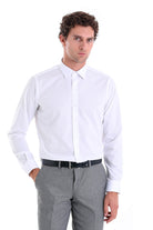 Comfort Fit Long Sleeve 100% Cotton White Casual Shirt - MIB