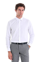 Comfort Fit Long Sleeve 100% Cotton White Casual Shirt - MIB