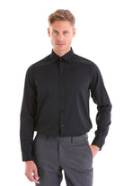 Comfort Fit Long Sleeve Black Casual Shirt - MIB