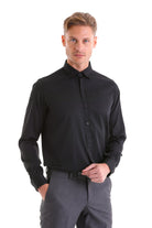 Comfort Fit Long Sleeve Black Casual Shirt - MIB