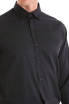 Comfort Fit Long Sleeve Black Casual Shirt - MIB