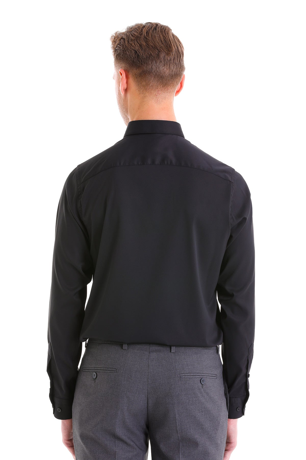 Comfort Fit Long Sleeve Black Casual Shirt - MIB