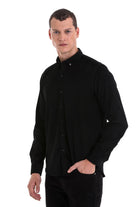 Comfort Fit Long Sleeve Cotton Black Casual Shirt - MIB