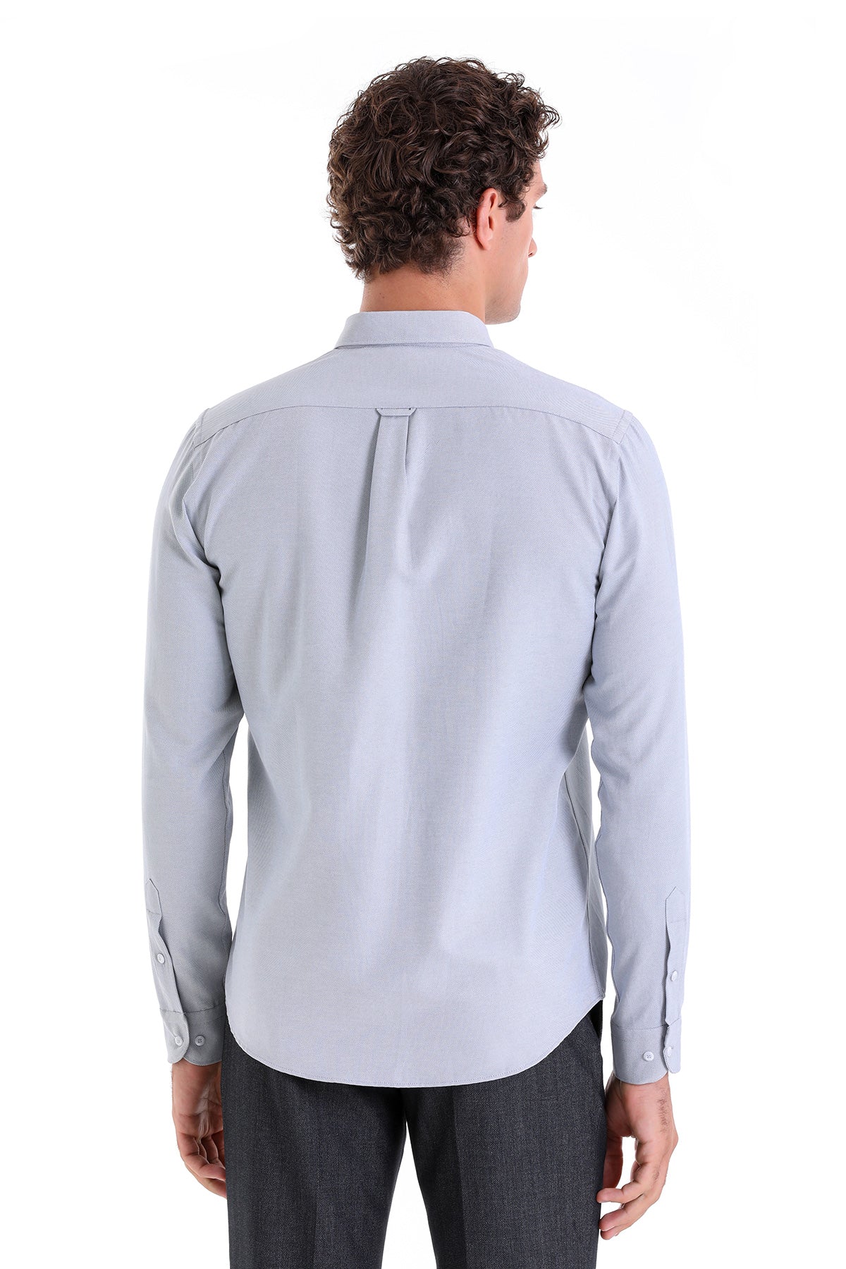 Comfort Fit Long Sleeve Cotton Blend Gray Casual Shirt - MIB