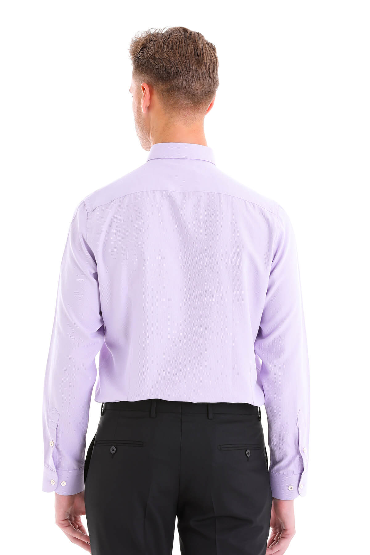 Comfort Fit Long Sleeve Cotton Blend Lilac Casual Shirt