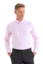 Comfort Fit Long Sleeve Cotton Blend Pink Casual Shirt - MIB