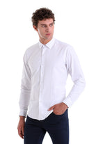 Comfort Fit Long Sleeve Cotton Blend White Dress Shirt - MIB