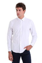 Comfort Fit Long Sleeve Cotton Blend White Dress Shirt - MIB