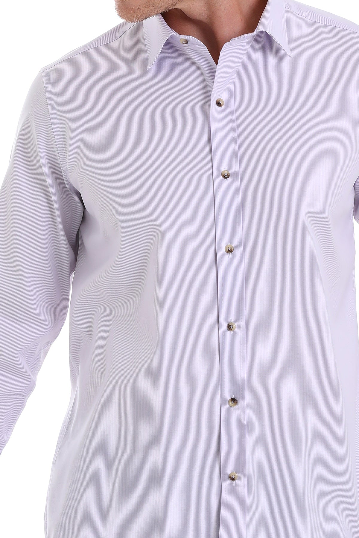 Comfort Fit Long Sleeve Cotton Lilac Casual Shirt - MIB