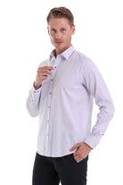 Comfort Fit Long Sleeve Cotton Lilac Casual Shirt - MIB