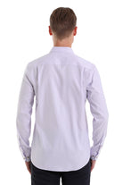 Comfort Fit Long Sleeve Cotton Lilac Casual Shirt - MIB