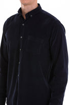 Comfort Fit Long Sleeve Cotton Navy Dress Shirt - MIB