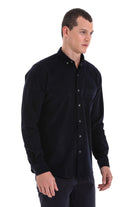 Comfort Fit Long Sleeve Cotton Navy Dress Shirt - MIB