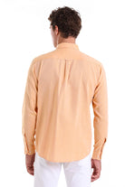 Comfort Fit Long Sleeve Cotton Orange Casual Shirt - MIB