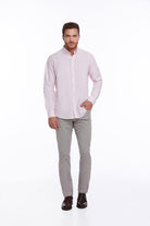 Comfort Fit Long Sleeve Cotton Pink Casual Shirt - MIB