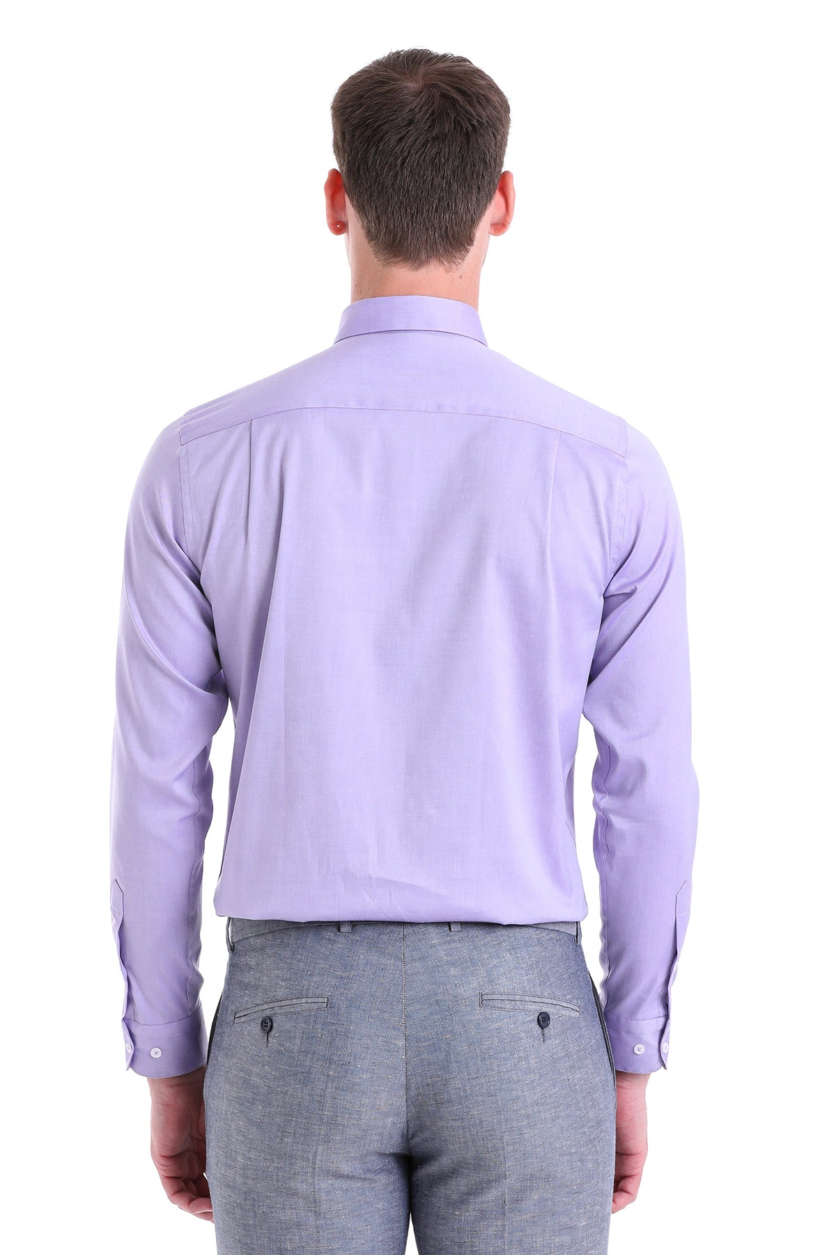 Comfort Fit Long Sleeve Cotton Purple Casual Shirt - MIB