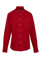 Comfort Fit Long Sleeve Cotton Red Casual Shirt - MIB