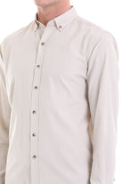 Comfort Fit Long Sleeve Cotton Stone Casual Shirt - MIB