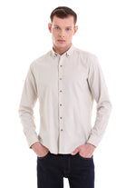 Comfort Fit Long Sleeve Cotton Stone Casual Shirt - MIB