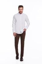 Comfort Fit Long Sleeve Cotton White Casual Shirt - MIB