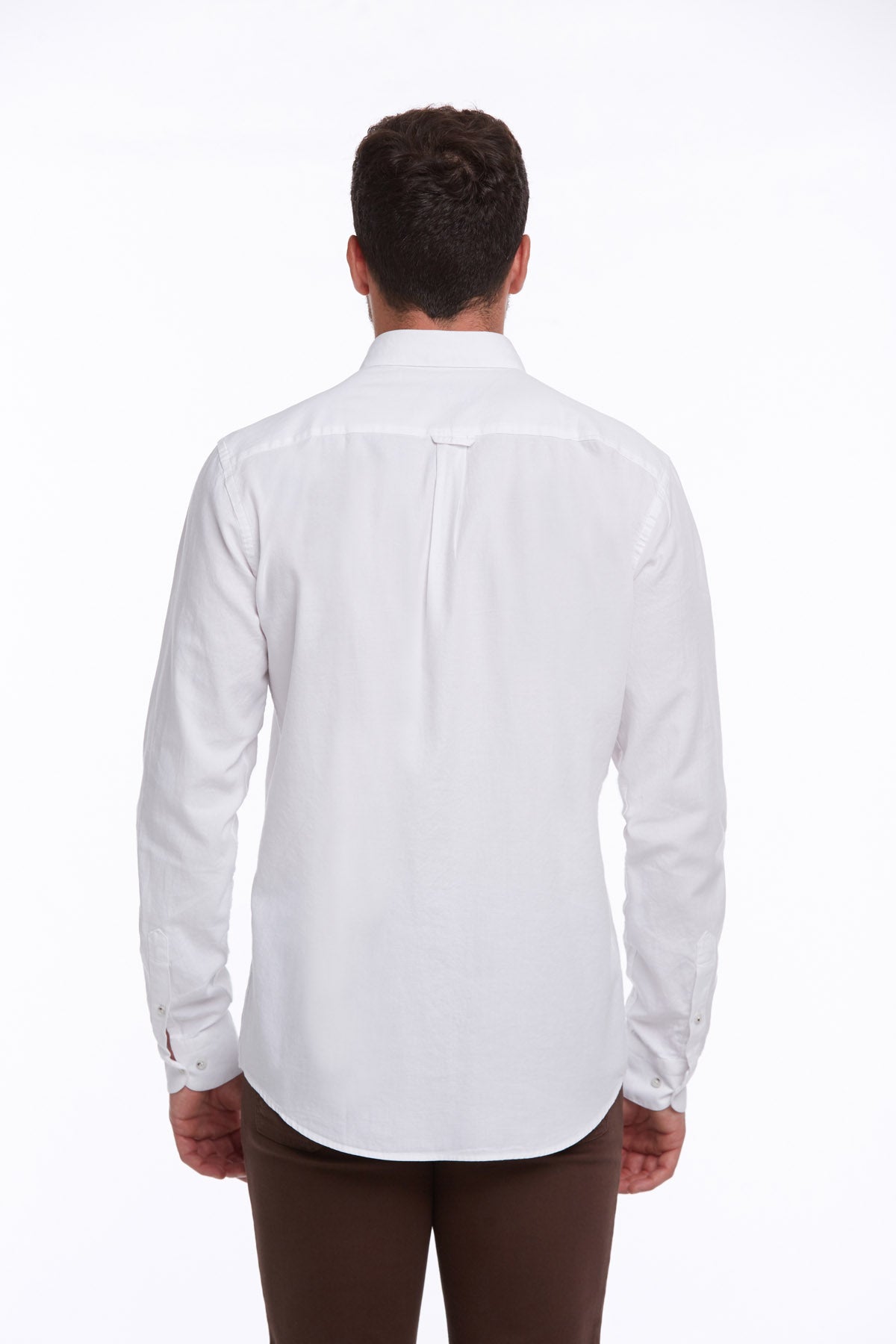 Comfort Fit Long Sleeve Cotton White Casual Shirt - MIB