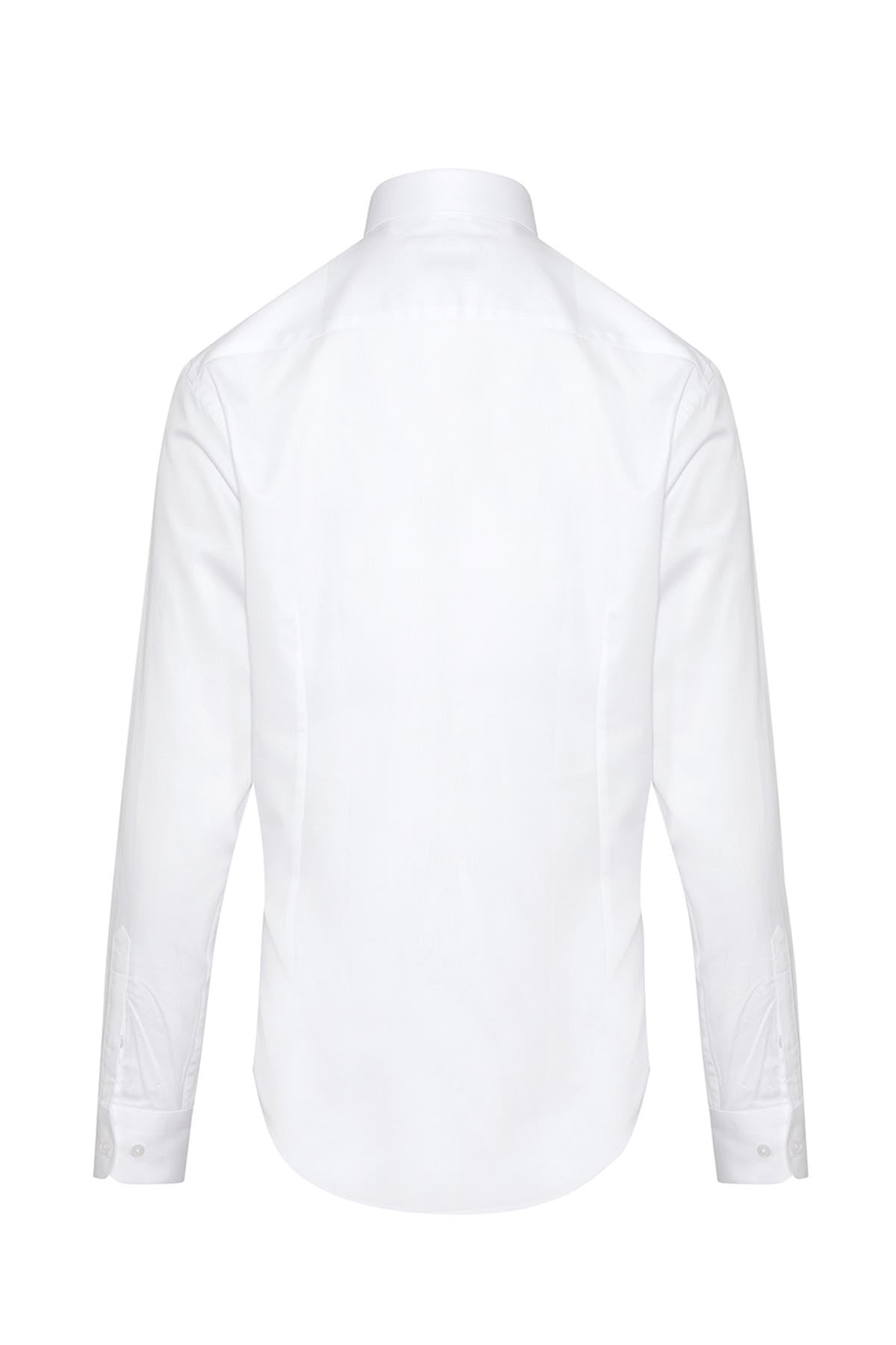 Comfort Fit Long Sleeve Cotton White Dress Shirt - MIB