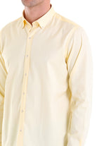 Comfort Fit Long Sleeve Cotton Yellow Casual Shirt - MIB