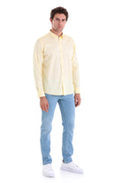 Comfort Fit Long Sleeve Cotton Yellow Casual Shirt - MIB