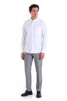 Comfort Fit Long Sleeve Oxford Cotton White Casual Shirt