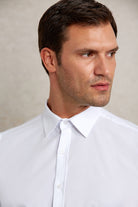 Comfort Fit Long Sleeve Plain Cotton Blend Dress Shirt