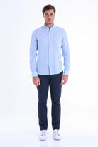 Comfort Fit Long Sleeve Plain Linen Casual Shirt Light.