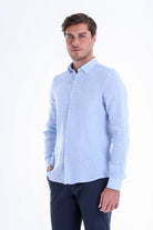 Comfort Fit Long Sleeve Plain Linen Casual Shirt Light.