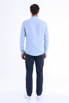 Comfort Fit Long Sleeve Plain Linen Casual Shirt Light.