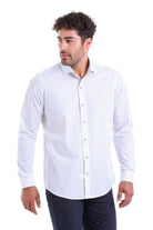 Comfort Fit Long Sleeve Printed Cotton Beige Casual Shirt