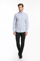 Comfort Fit Long Sleeve Printed Cotton Blue Casual Shirt