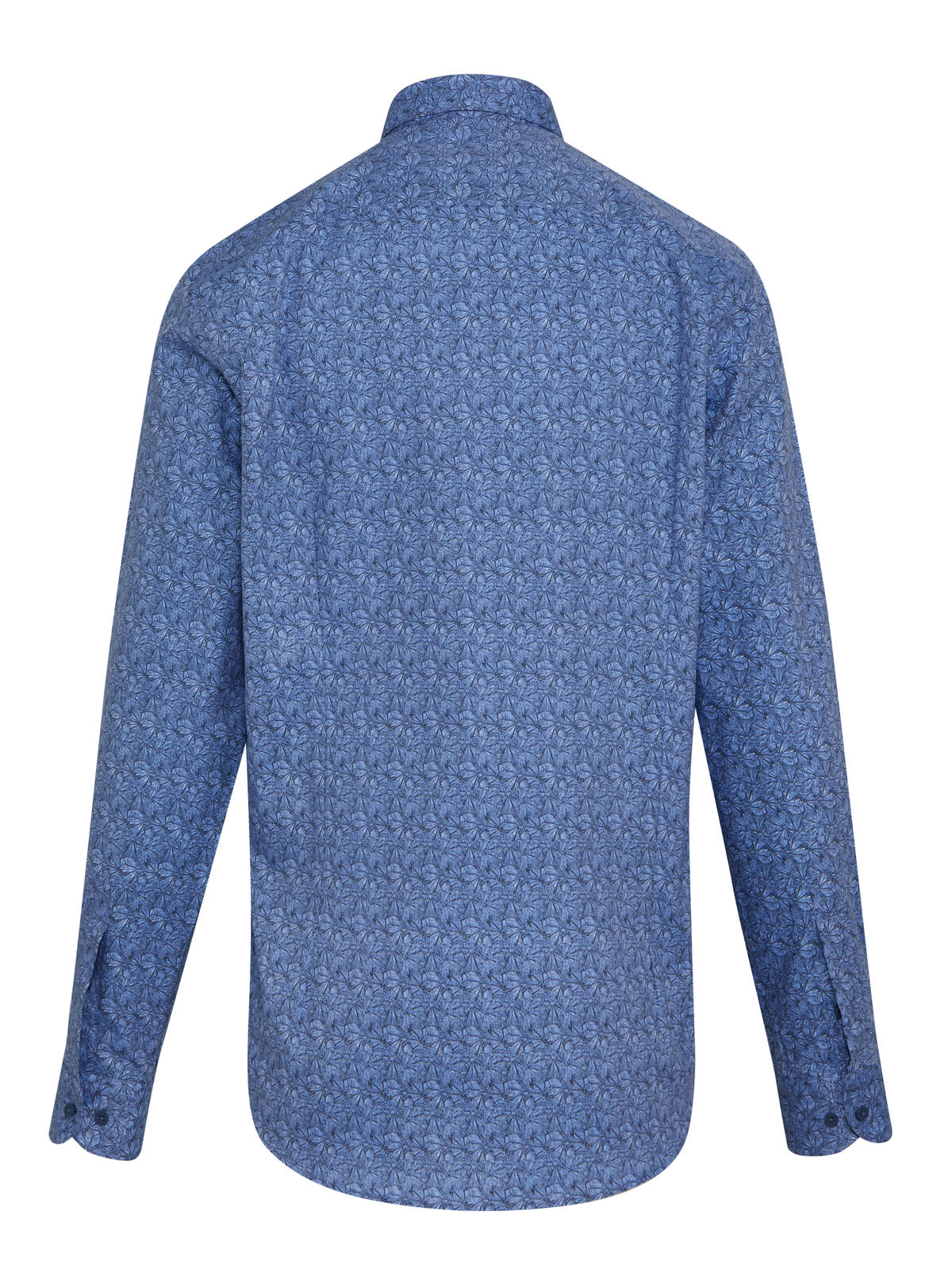 Comfort Fit Long Sleeve Printed Cotton Casual Shirt Blue B