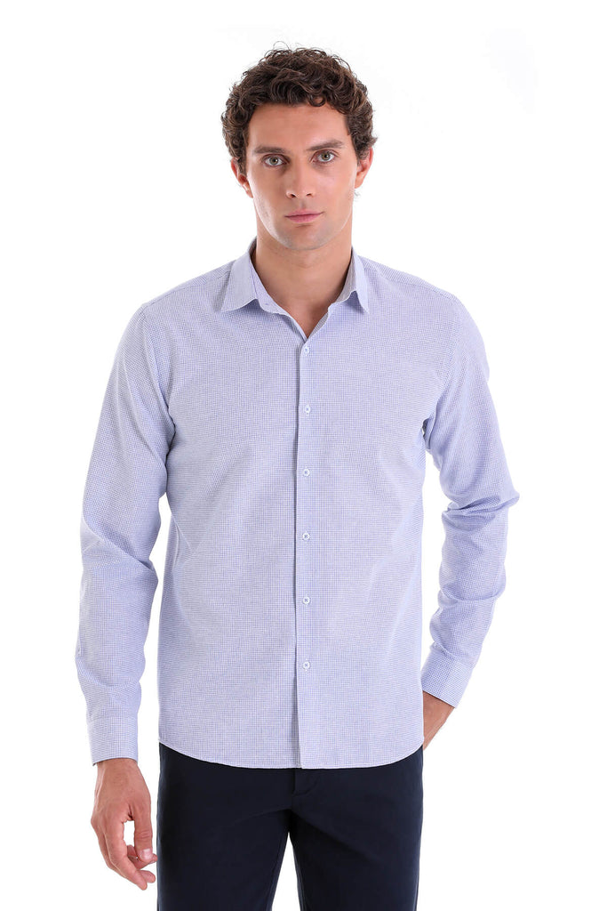 Comfort Fit Long Sleeve Striped Cotton Blend Casual Shirt