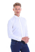 Comfort Fit Long Sleeve White Casual Shirt - MIB