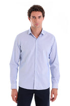 Comfort Fit Micro Pinstripe Cotton Blue Casual Shirt - MIB